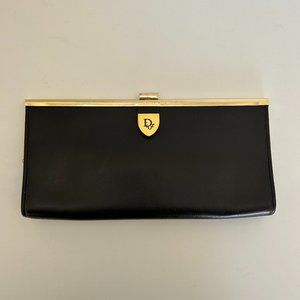 Dior Vintage Black Leather Clutch
